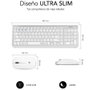 Subblim Combo Dual Prestige Extendido Plata/Blanco (Teclado y Ratón Inalámbrico)